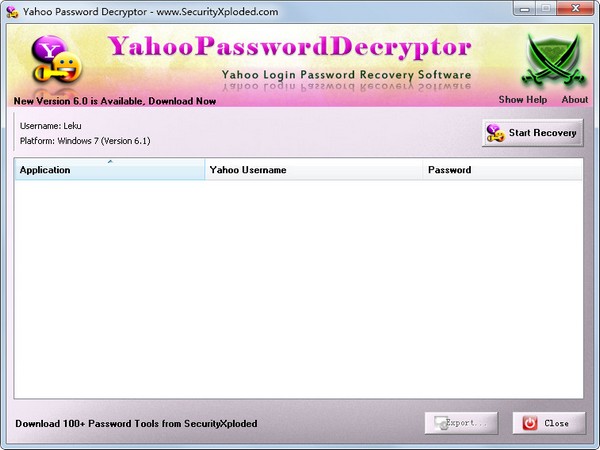  Yahoo Password Decryptor(雅虎邮箱密码破解) V5.0 英文版