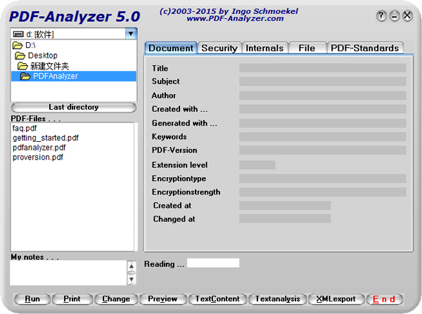 PDF Analyzer(文档信息管理) V5.0 绿色版