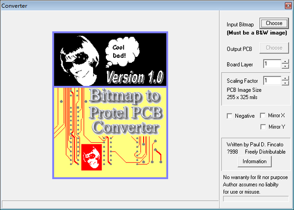 BMP图像文件转成PCB电路板(BMPtoPCB) V1.0 绿色版