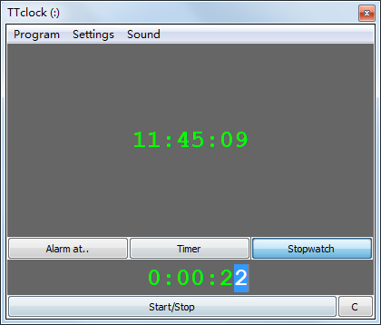 TTclock(秒表计时器软件) V1.10 绿色版