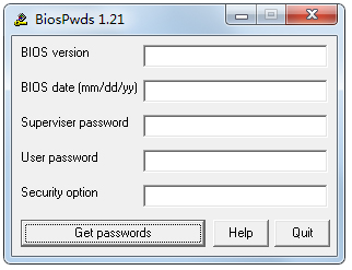 Biospwds(获取Bios密码软件) V1.21 绿色版