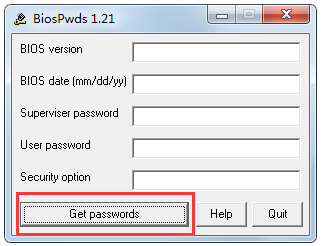 Biospwds(获取Bios密码软件) V1.21 绿色版
