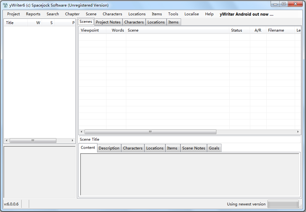 yWriter(小说写作管理软件) V6.0.0.6 英文版
