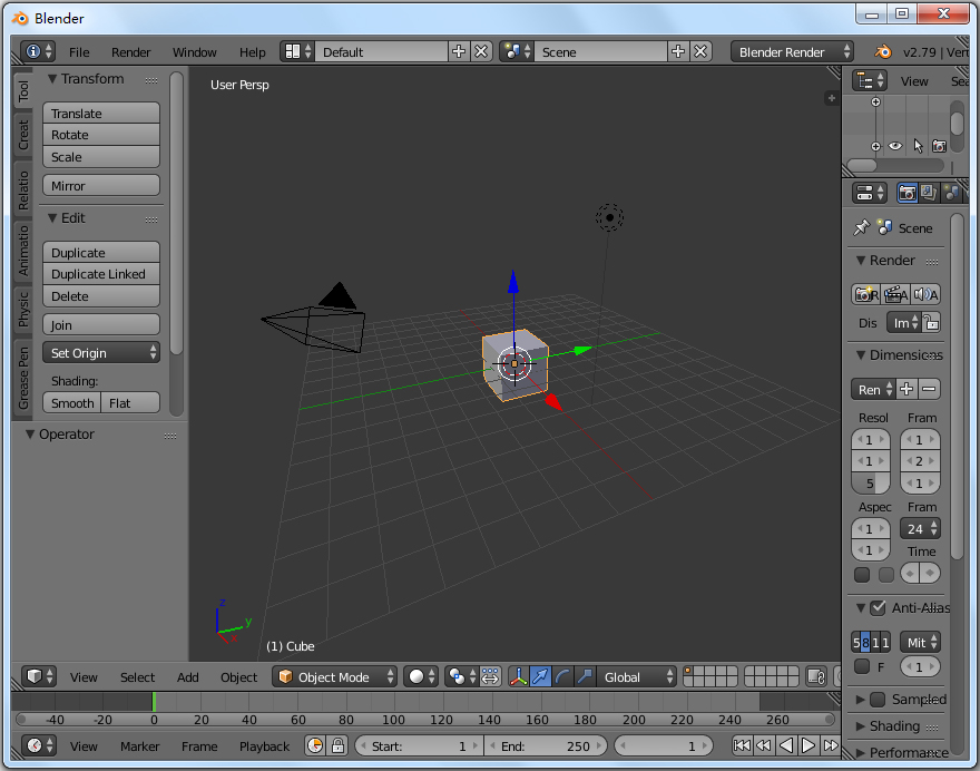 Blender x32(3D绘图软件) V2.79 英文版