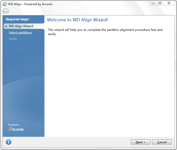WD Align Utility(硬盘分区对齐工具) V2.0.111 英文版