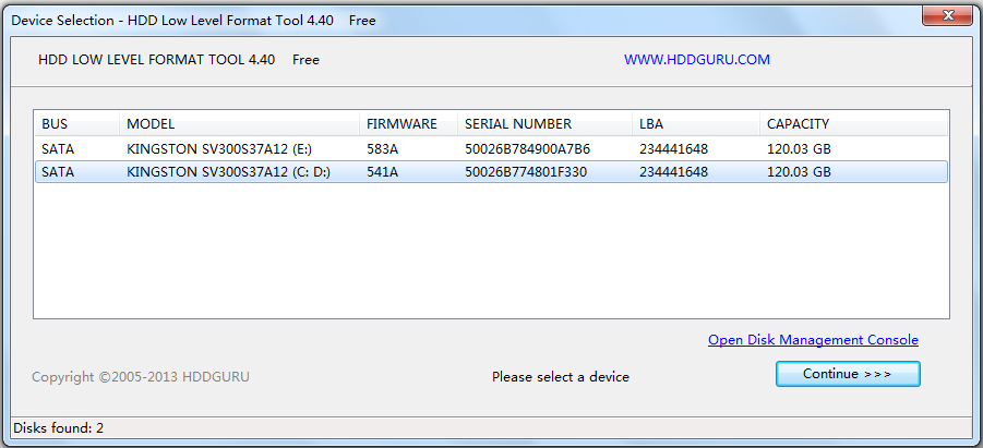 HDD Low Level Format Tool(万能硬盘低格工具) V4.4.0 英文绿色免费版