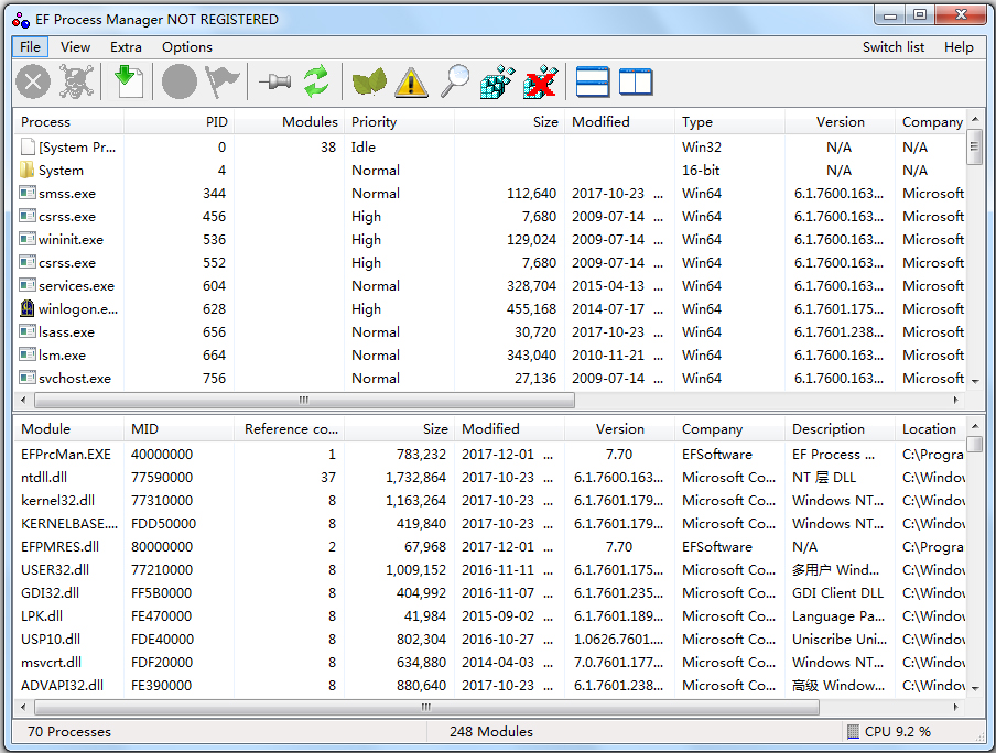 EF Process Manager(进程处理器) V7.70 多国语言版