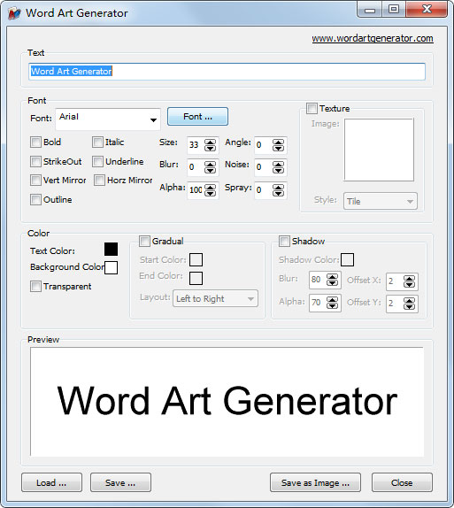 Word Art Generator(艺术字体生成器) V1.0 绿色版