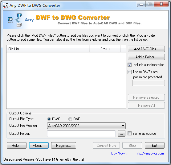 Any DWF to DWG Converter(DWF转DWG工具) V2018 英文版