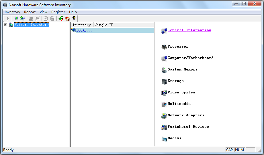 Nsasoft Hardware Software Inventory(局域网设备扫描软件) V1.5.3 英文破解版