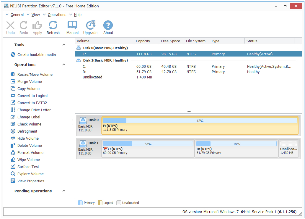 NIUBI Partition Editor(磁盘分区工具) V7.1.0 英文版