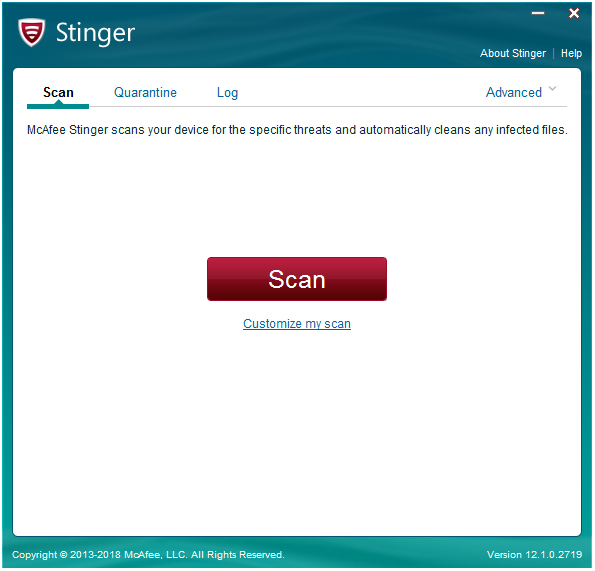 McAfee Stinger & Raptor(迈克菲杀毒软件) V12.1.0.2719 绿色版