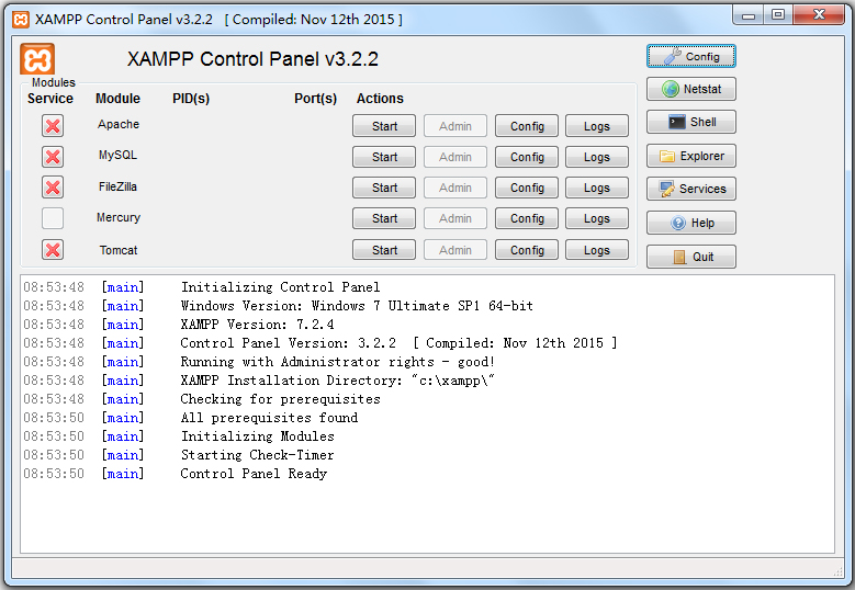 XAMPP(建站集成软件包) V7.2.4-0 多国语言版