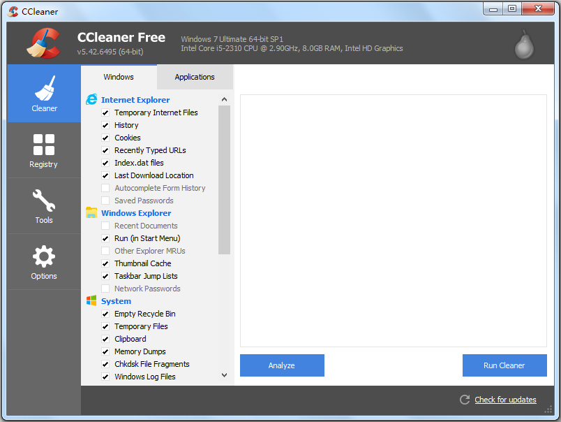 CCleaner(系统清理工具) V5.42.6495 绿色版