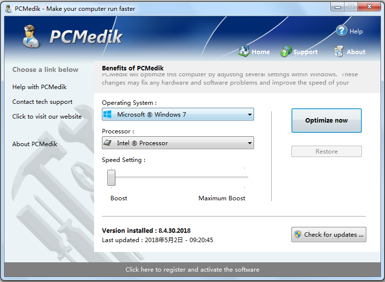 PCMedik(系统优化) V8.4.30.2018 英文版