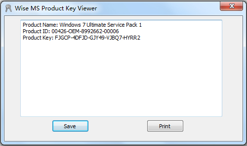Wise MS Product Key Viewer(微软密钥查看工具) V1.0 英文绿色版
