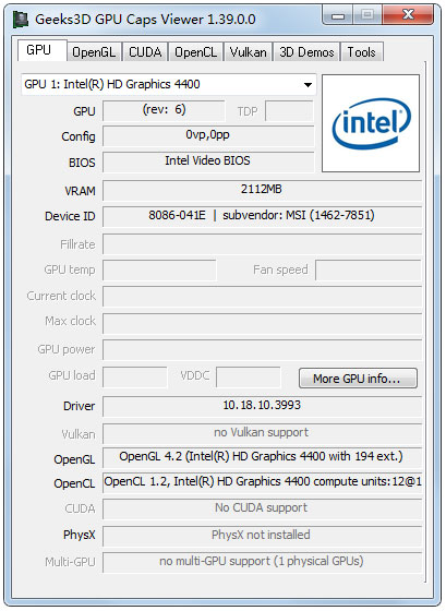 GPU Caps Viewer(显卡诊断识别) V1.39.0.0 绿色版