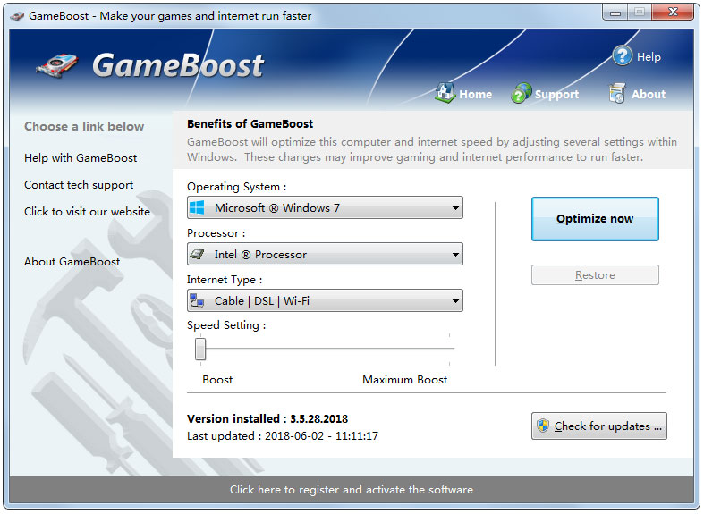 GameBoost(游戏优化软件) V3.5.28.2018 英文绿色版