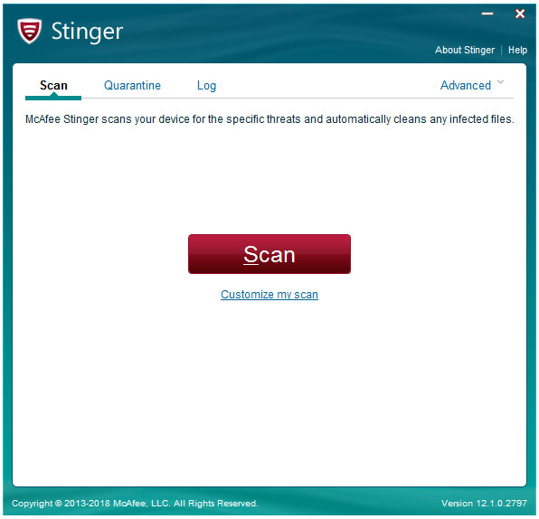 McAfee AVERT Stinger(杀毒软件) V12.1.0.2797 绿色版