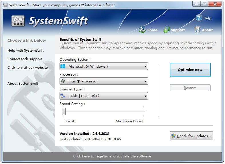 SystemSwift Portable(电脑提速工具) V2.6.4.2018 英文绿色版