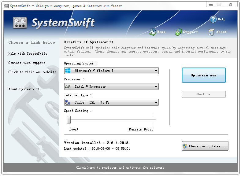 SystemSwift(电脑提速工具) V2.6.4.2018