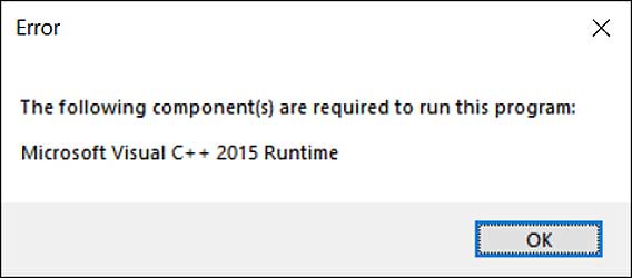 Win10电脑运行程序缺少Microsoft Visual C++ 2015 Runtime怎么办