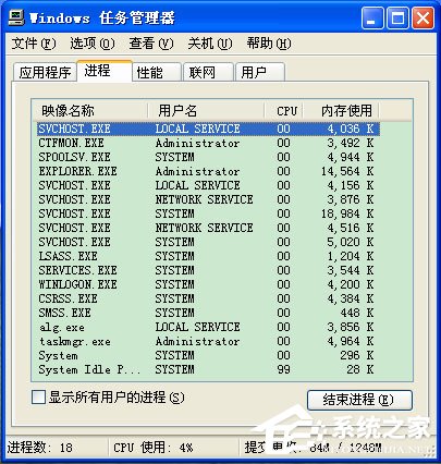 WinXP系统任务管理器显示不全如何解决？